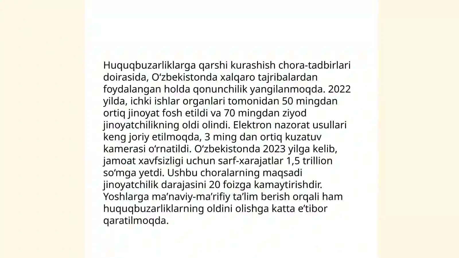 O'zbekistonda inson-huquqlari va erkinliklari kafolatlarining haratilishi yaratilishi 4