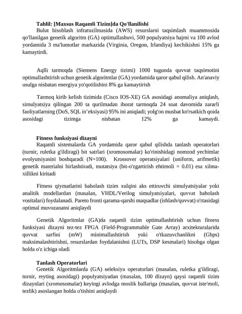 Raqamli tizimlarda genetik algoritmlar yordamida qaror qabul qilish 4