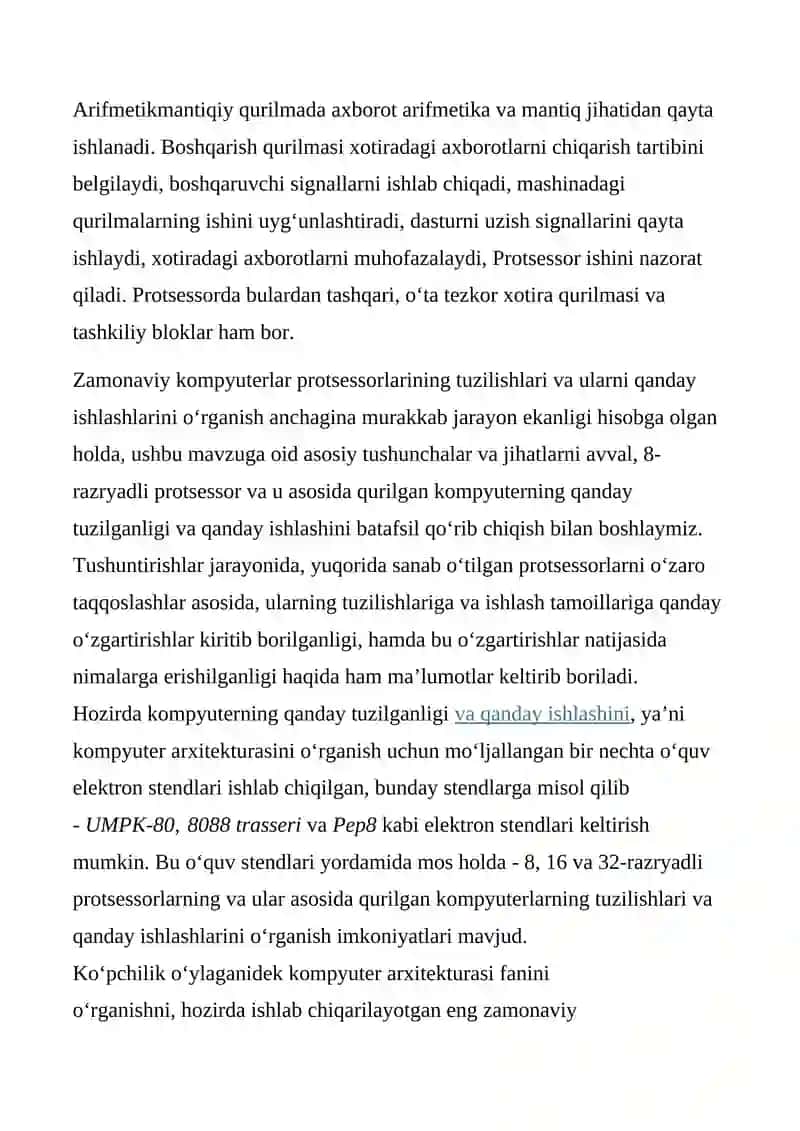 Intel 8088 protsessorining arxitekturasi va uning xususiyatlari 4