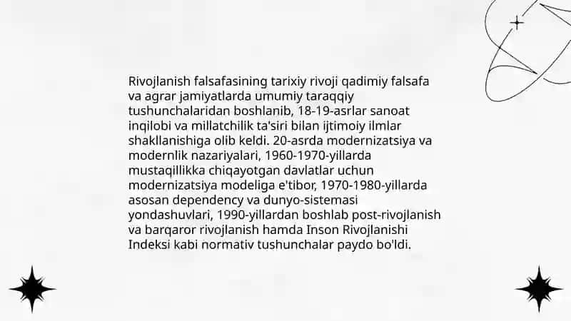 Rivojlanish falsafasi 4