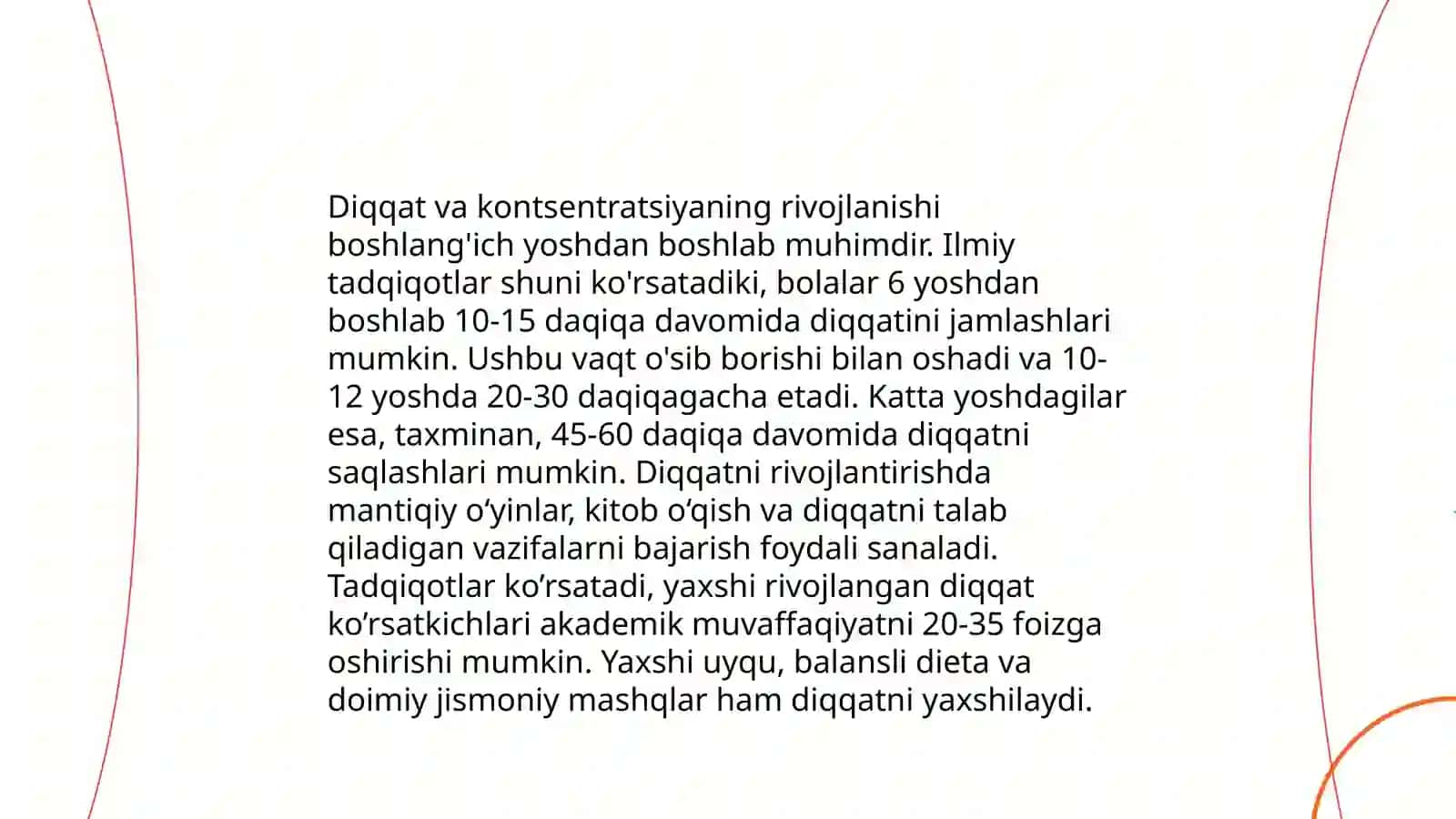 Diqqatning rivojlanishi va buzilishi 4
