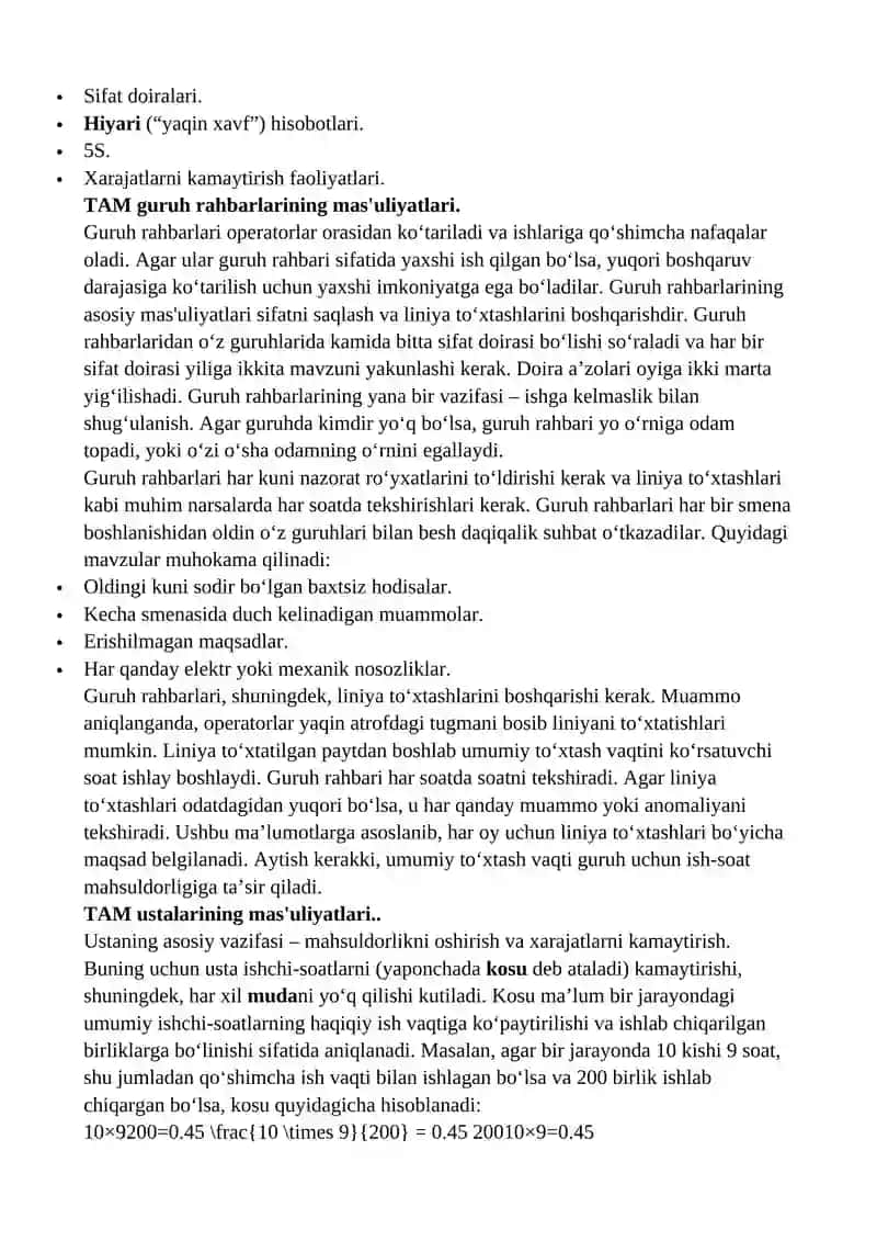 Gemba menejerlarining rollari va mas'uliyatlari: Toyota Astra Motor kompaniyasida kaizen 4