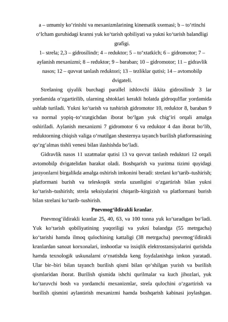 Strelali o’zi yurar montaj kranlar to‘g‘risida umumiy ma’lumot 4