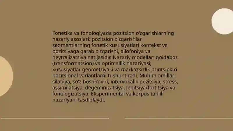 Pozitsion oʻzgarishlar 4