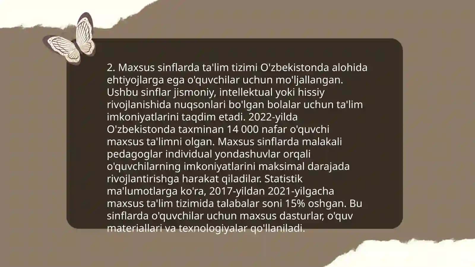 Eshitishda nuqsoni boʻlgan bolalarni ôqitishni tashkil etish shakllarini xilma- xil turlari har bir turining tavsifnomasi 4