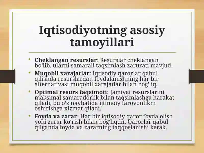 Iqtisodiy bilim asoslari o'qitish metodi 4