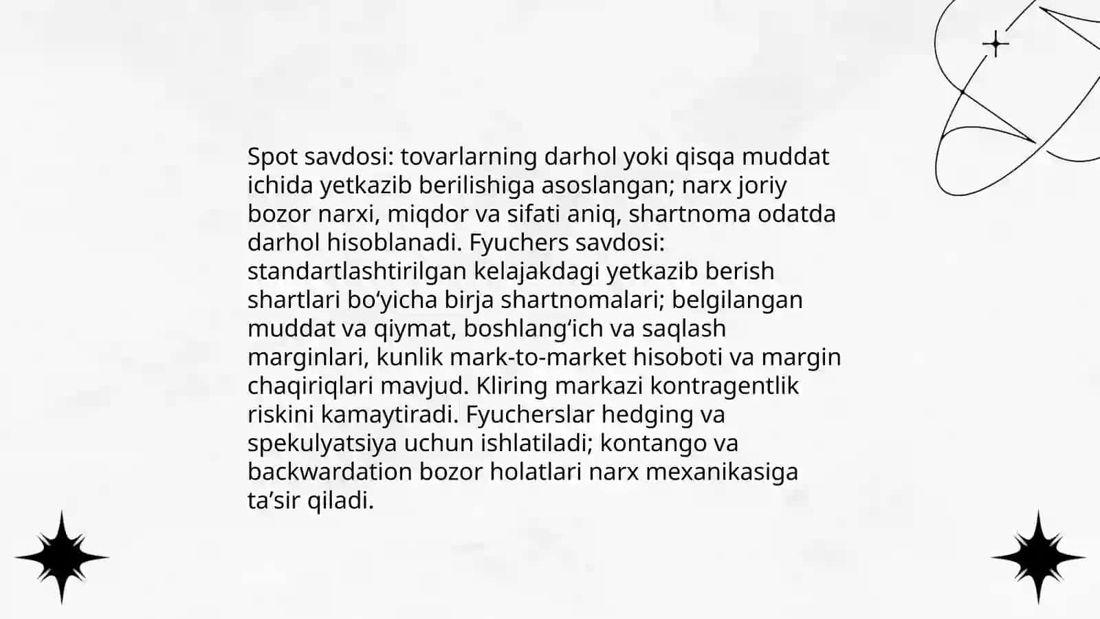 Tovar birjalari faoliyat mexanizmi 4