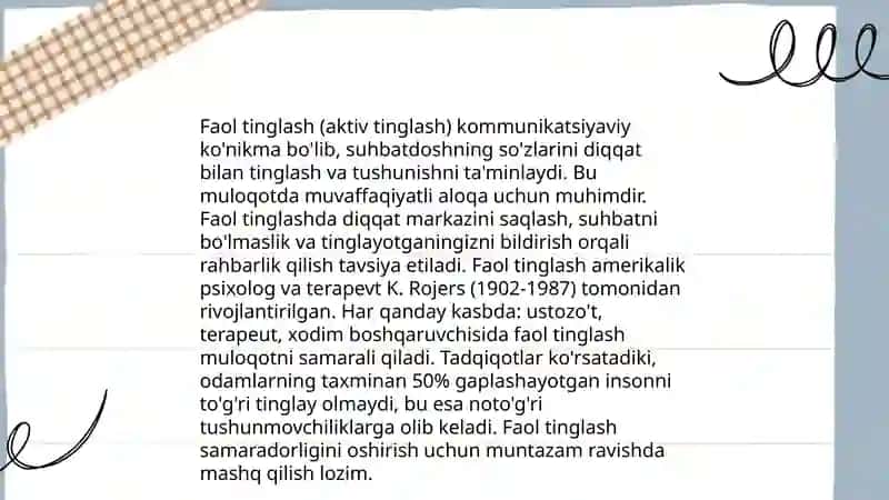 Shaxslar aro muloqot ko‘nikmalari 4