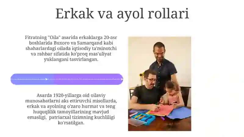 Fitratning "Oila asari"dagi oila qurish tartiblari va farzand tarbiyasiga oid ģoyalar 4