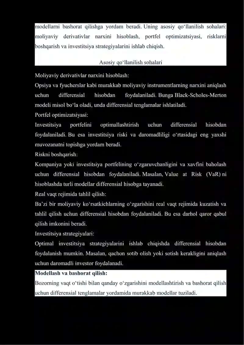 Moliyaviy tahlilda differensial hisob tatbiqlari 4
