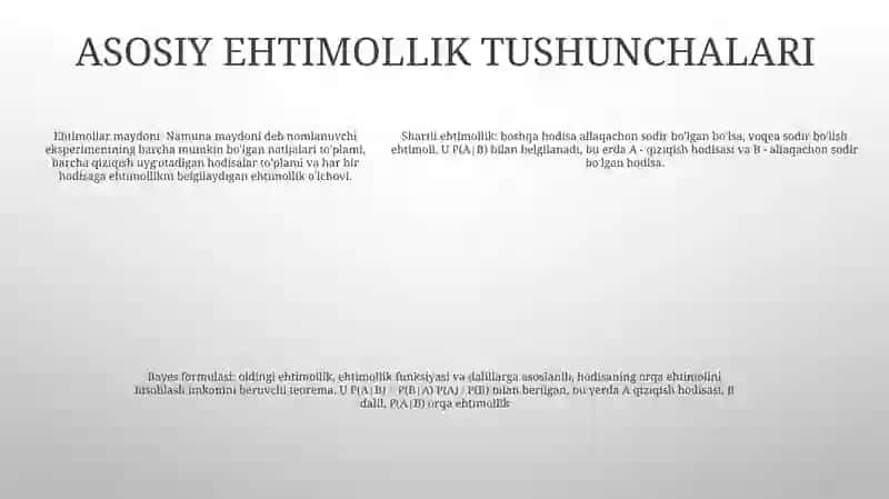 Tóla Ehtimollik Va Bayes Fórmulalari 4