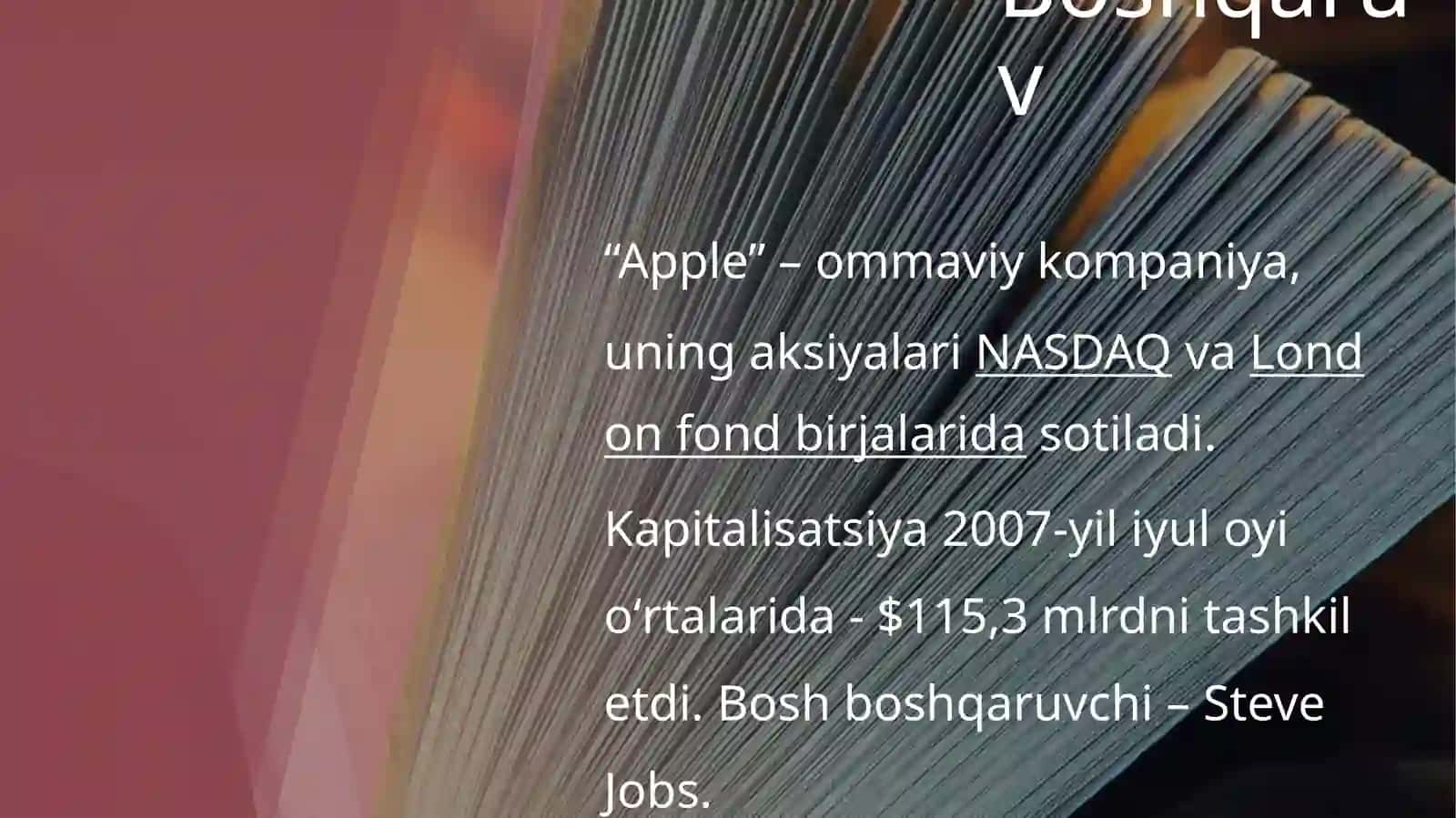 Apple kompaniyasi tarixi to'g'risida qisqacha ma’lumot 4