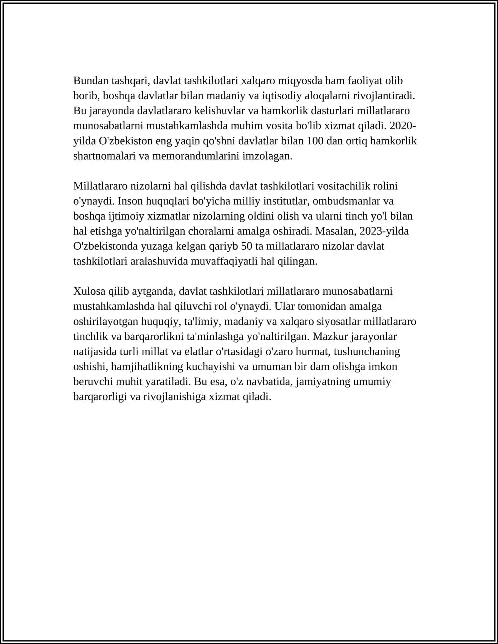 OʻZBEKISTONDA MILLATLARARO HAMJIHATLIKNI TAʼMINLASHDA DAVLAT VA NODAVLAT TASHKILOTLARI IJTIMOIY SHERIKCHILIGI 4