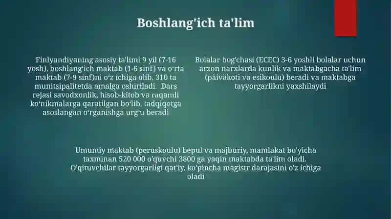 Finlyandiyaning kasb-hunar ta'limi tizimi 4