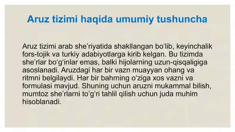 hazaj bahri va uning musamman va musaddas vaznlar 4