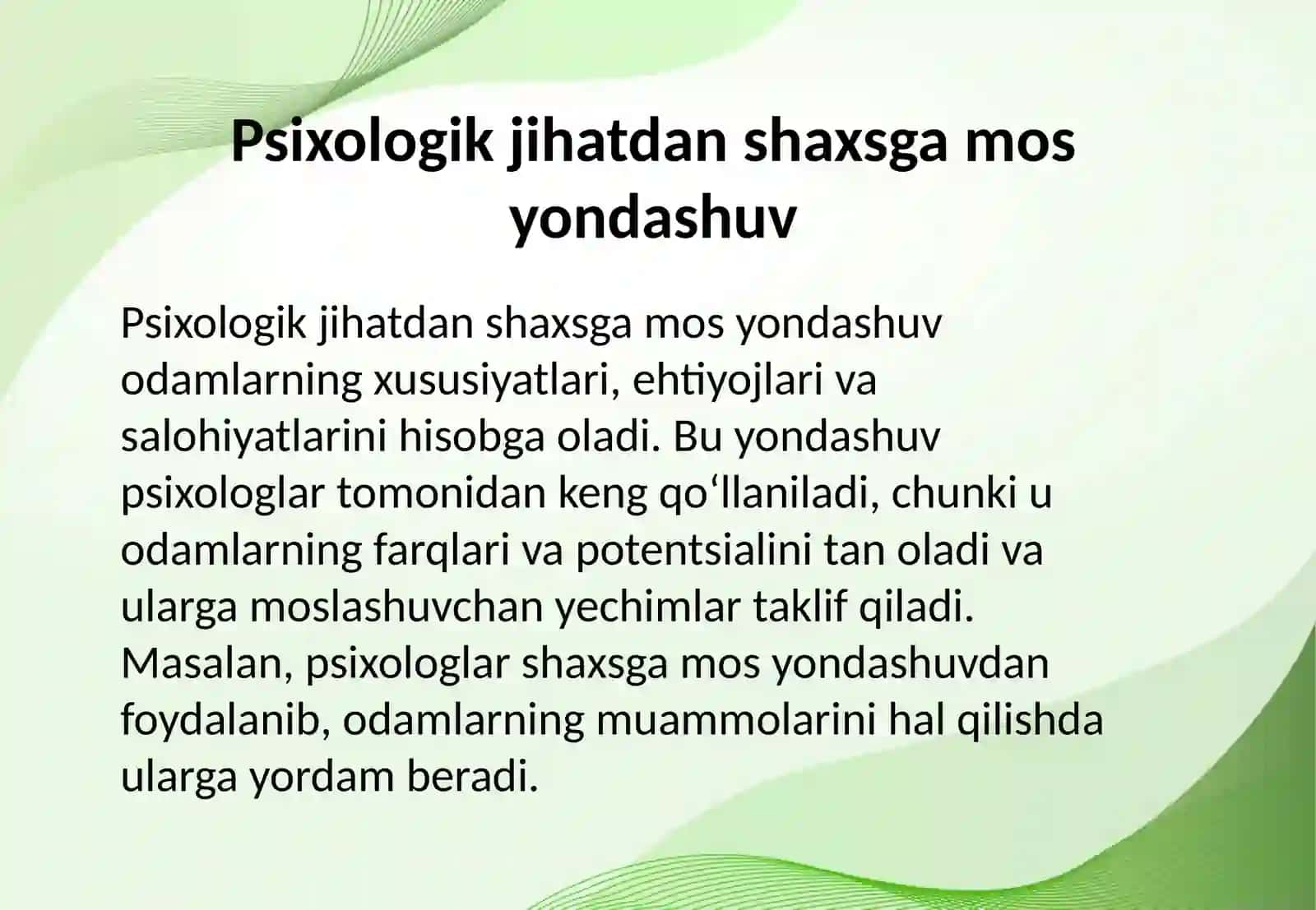 Shaxsga faktorli yondashuvlar 4
