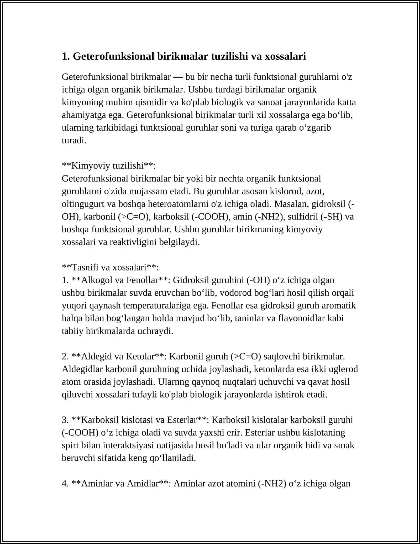 GETEROFUNKSIONAL BIRIKMALAR METOBOLITLAR VA DORIVOR VOSITALAR SIFATIDA.AMINOSPIRTLAR HUJAYRA MEMBRANALARI FOSFOLIPIDLARNING TUZILISH BIRLIKLARI SIFATIDA 4