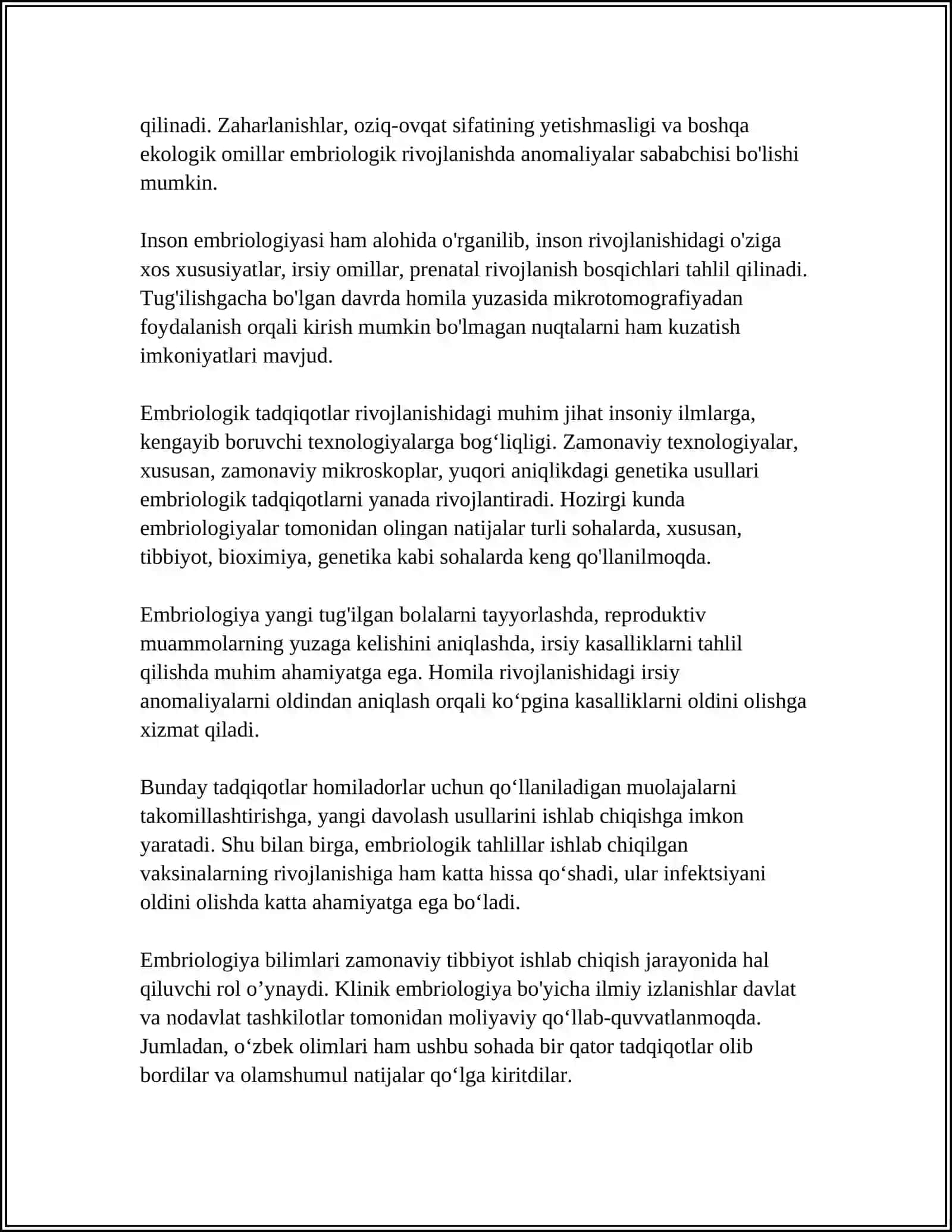 ODAM EMBRIOLOGIYASI ASOSLARI 4