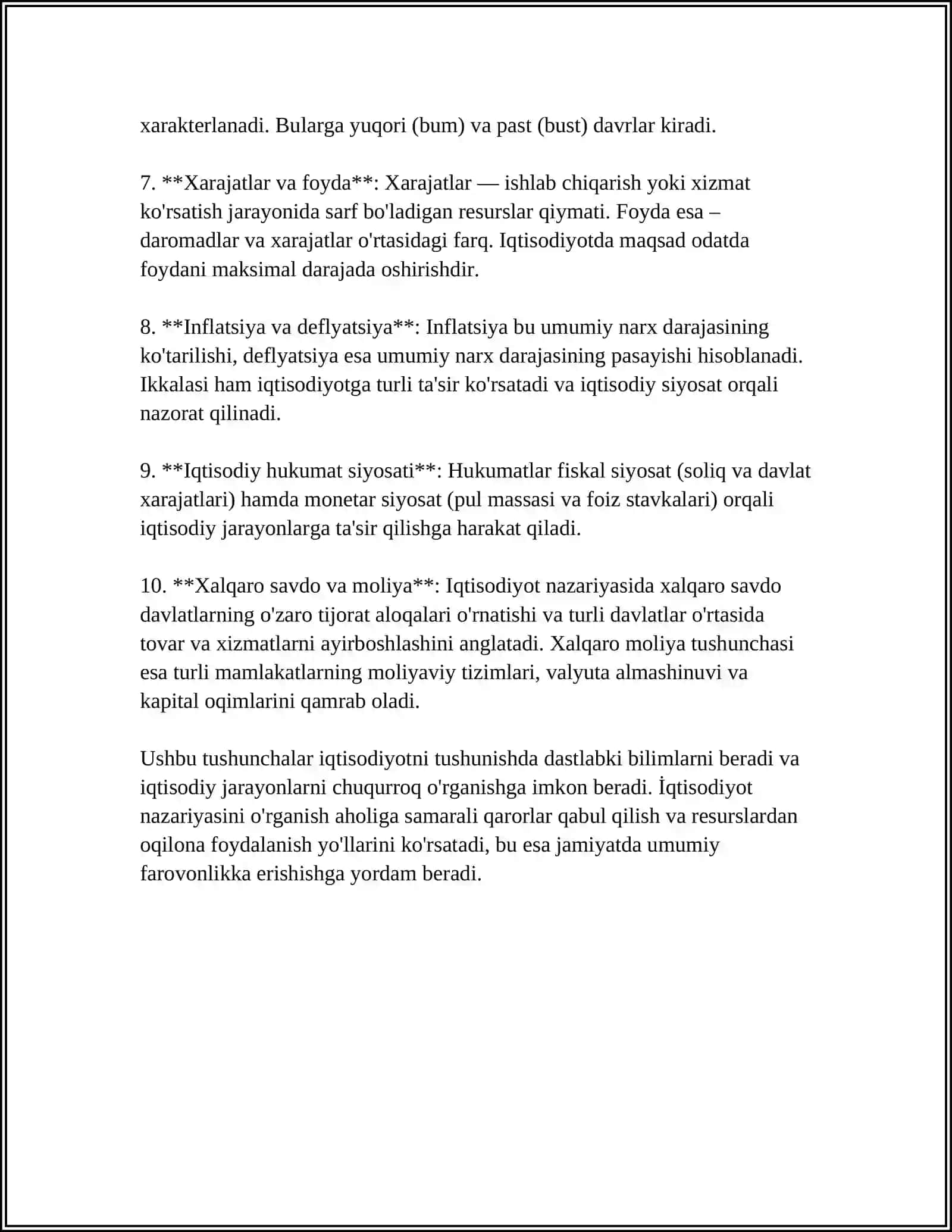 IQTISODIYOT NAZARIYASI FANINING PREDMETI 4