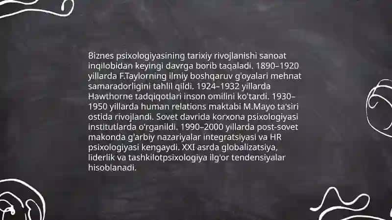 Biznes psixologiyasi psixologiya fanining yo’nalishi sifatida 4