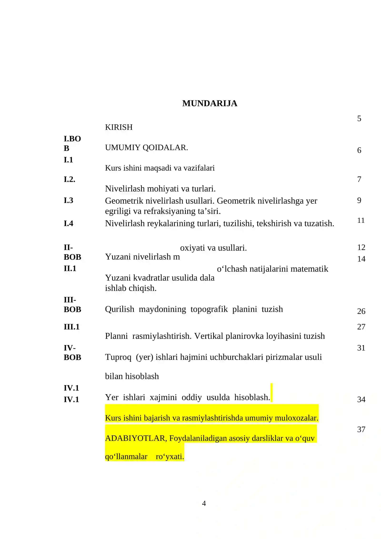 Injenerlik geodeziyasi 4