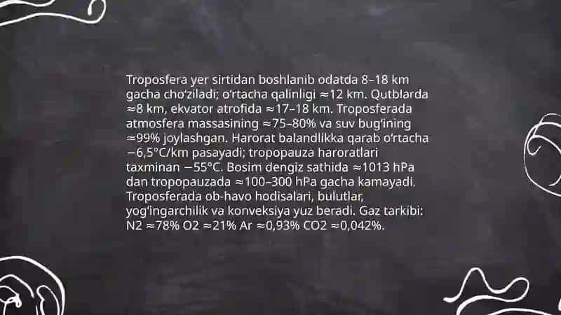 Atmosfera qavatlariga tarif 4
