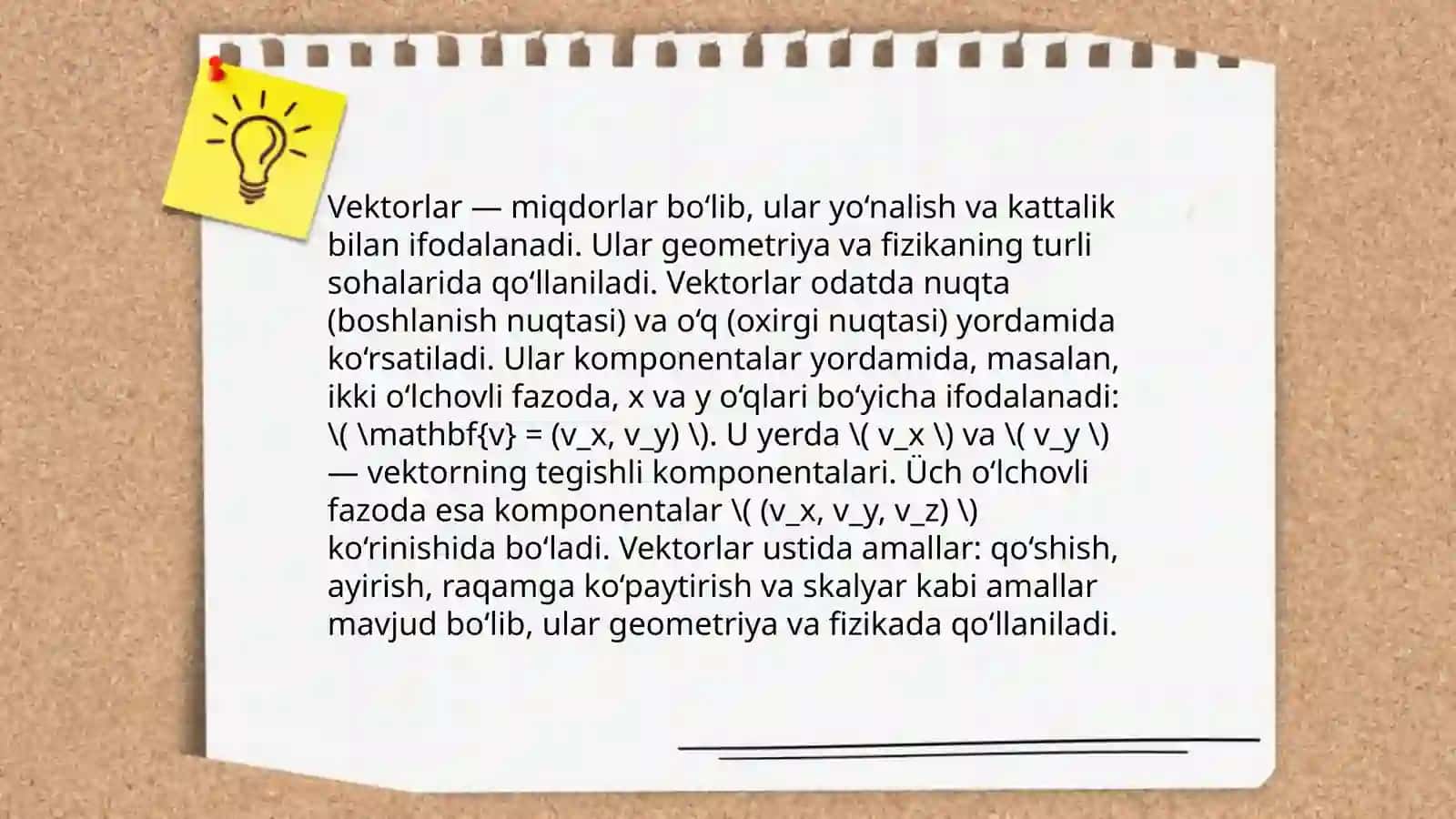 Vektor koordinatalari 4