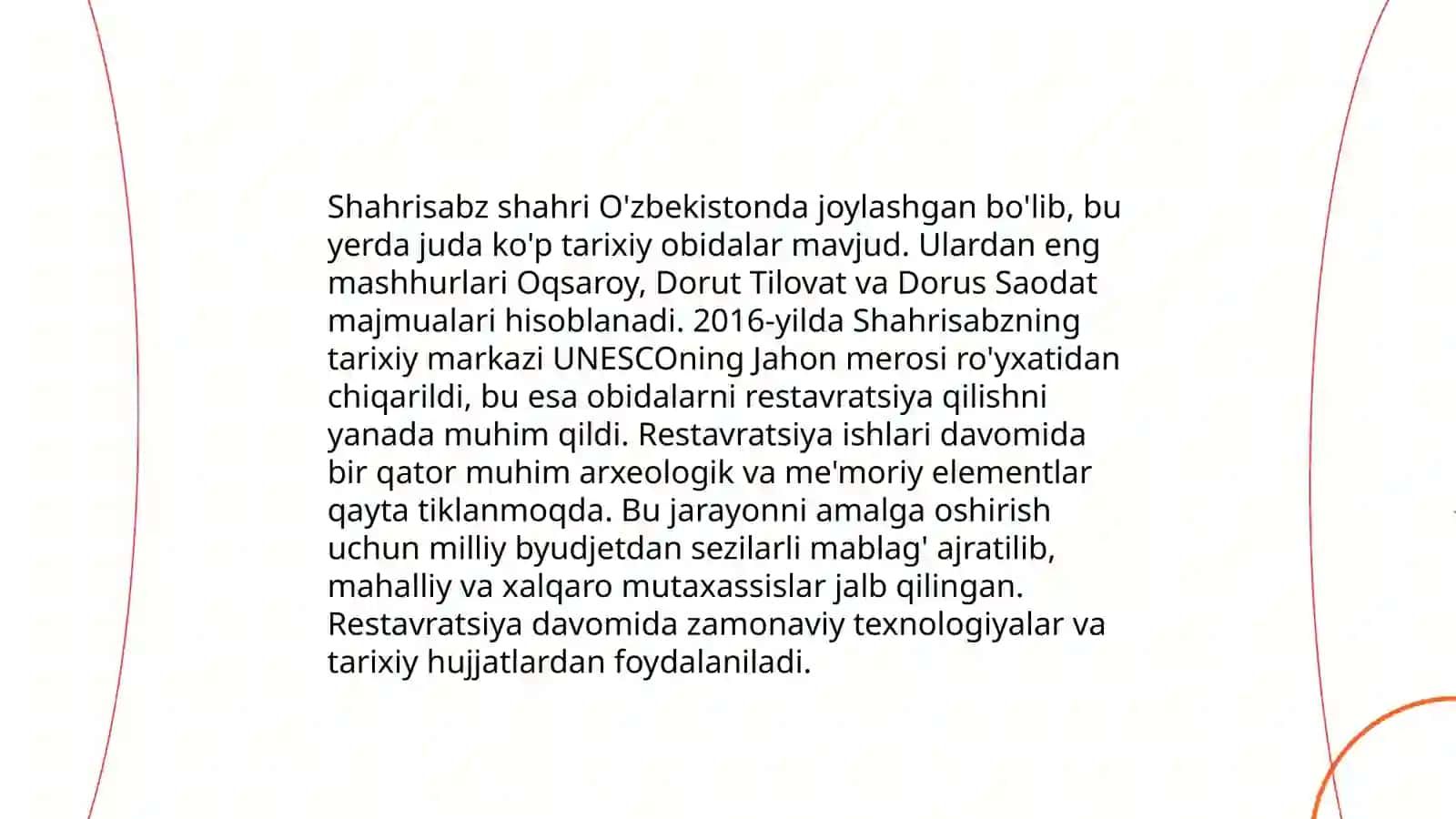 Samarqand, Shaxrisabz shaharlarining qayta qurish ishlari 4