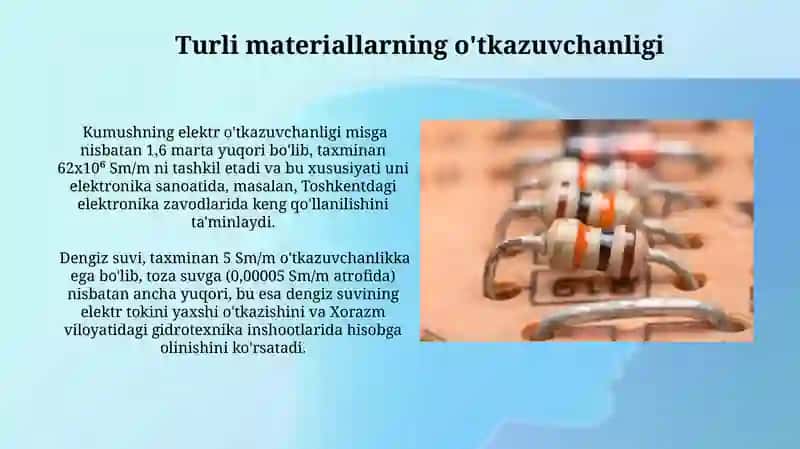 Elektr zanjirlarining oʻtkazish sohasi 4