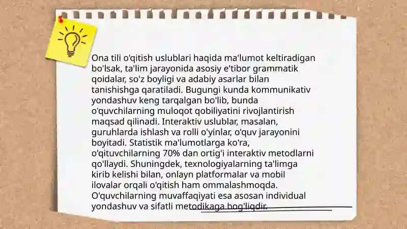 Ona tili darslariga qo'yiladigan maxsus talablar 4