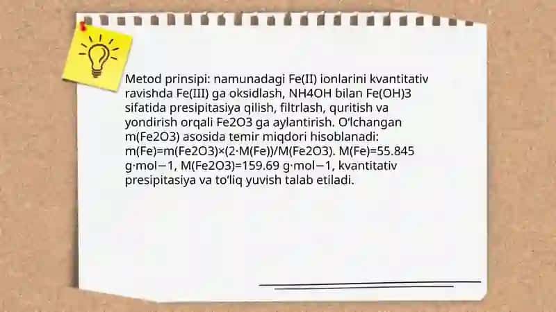 Mor tuzi tarkibidagi temir (II) miqdorini aniqlash 4