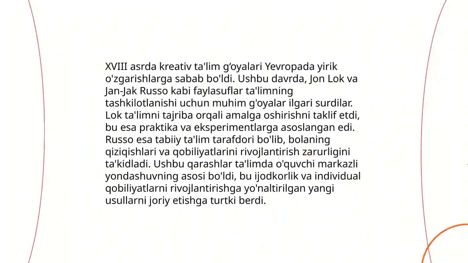 Kreativ pedagogika fan sifatida. Kreativ pedagogikani tarixiy rivojlanishi 4