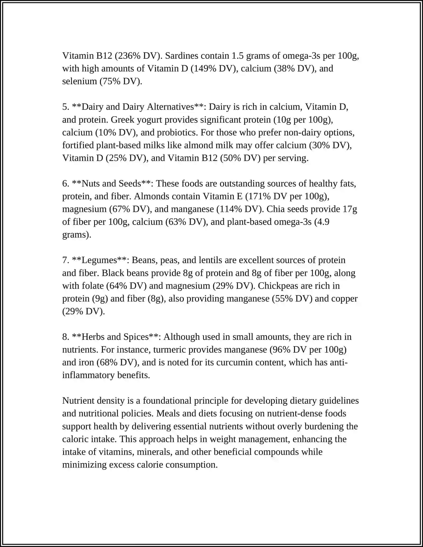 Nutrient-Dense Foods 4