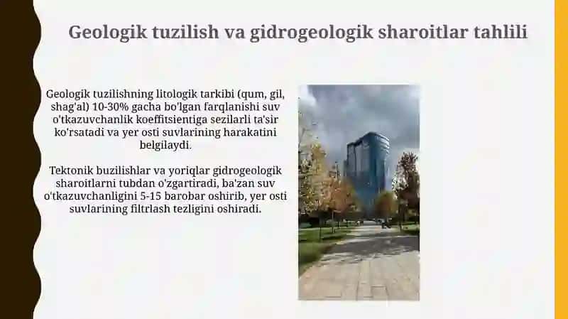 Yer osti suvlarining sedimentlarda uchrash sharoitlarini baholash 4