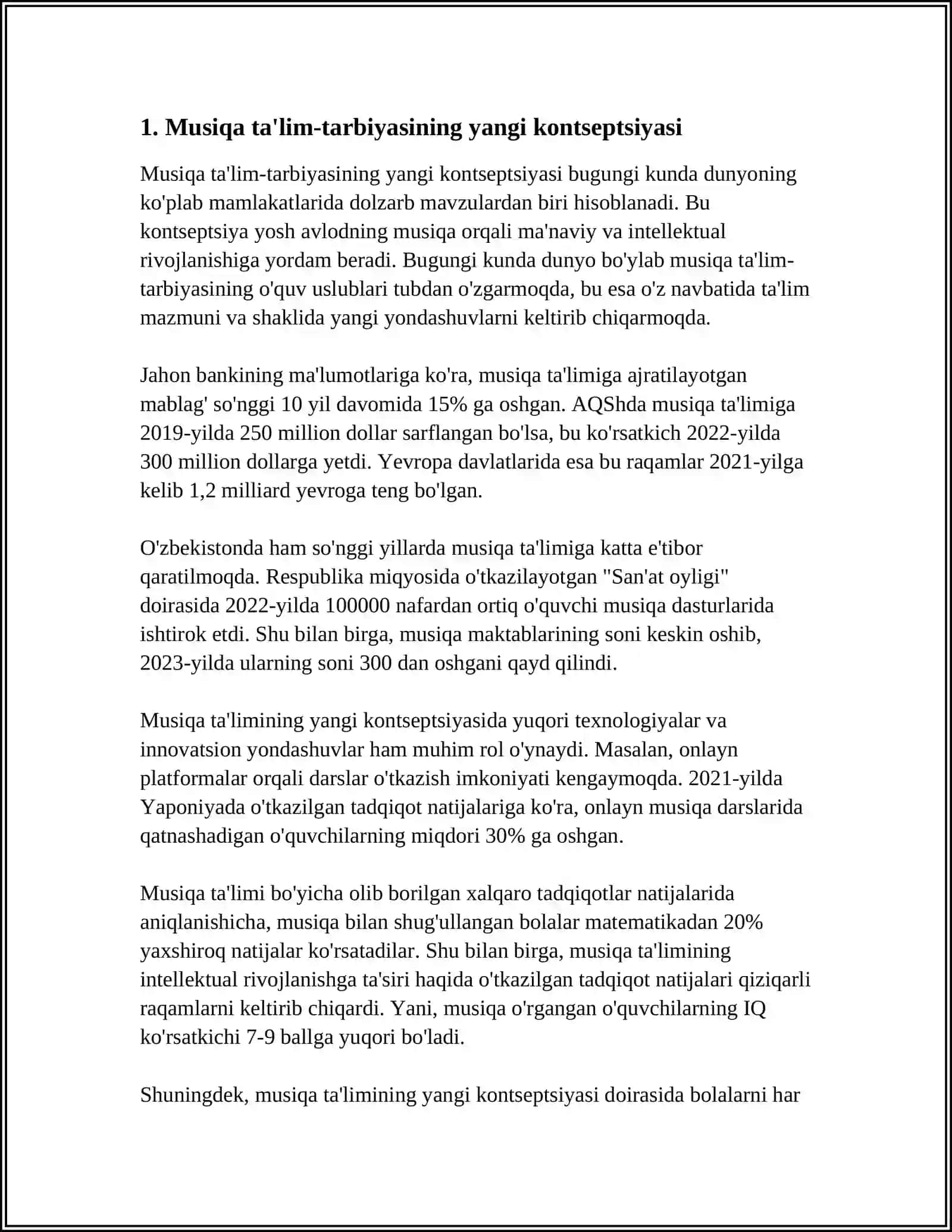 MUSIQA TALIM-TARBIYASINING YANGIKONTSEPSIYASIGA ASOSAN MUSIQA TALIM-TARBIYASIMAQSADI 4