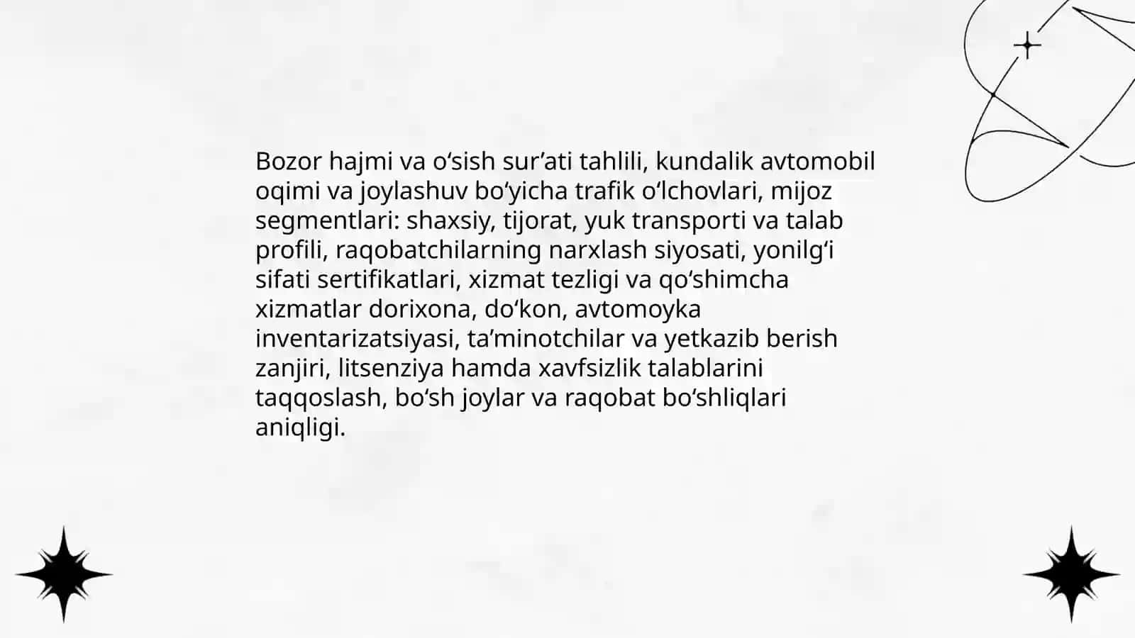 Beznis reja yaratish.Eng sifatli gaz markazi qanday aniqlanadi 4