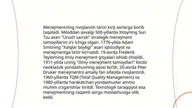 Menejment fani va uning vazifalari, uning oʻrganilayotgan fanlar tizimidagi oʻrni 4