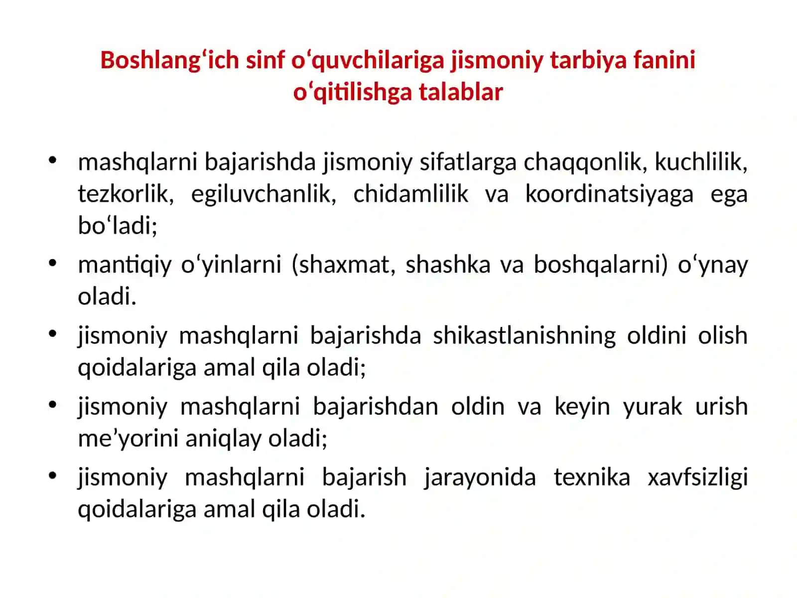 JISMONIY TARBIYA DARSIGA BOLGAN GIGIENIK TALABLAR 4