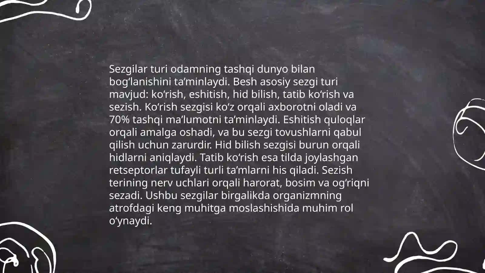 Sezgi haqida tushuncha. Nerv fiziologik asosi 4