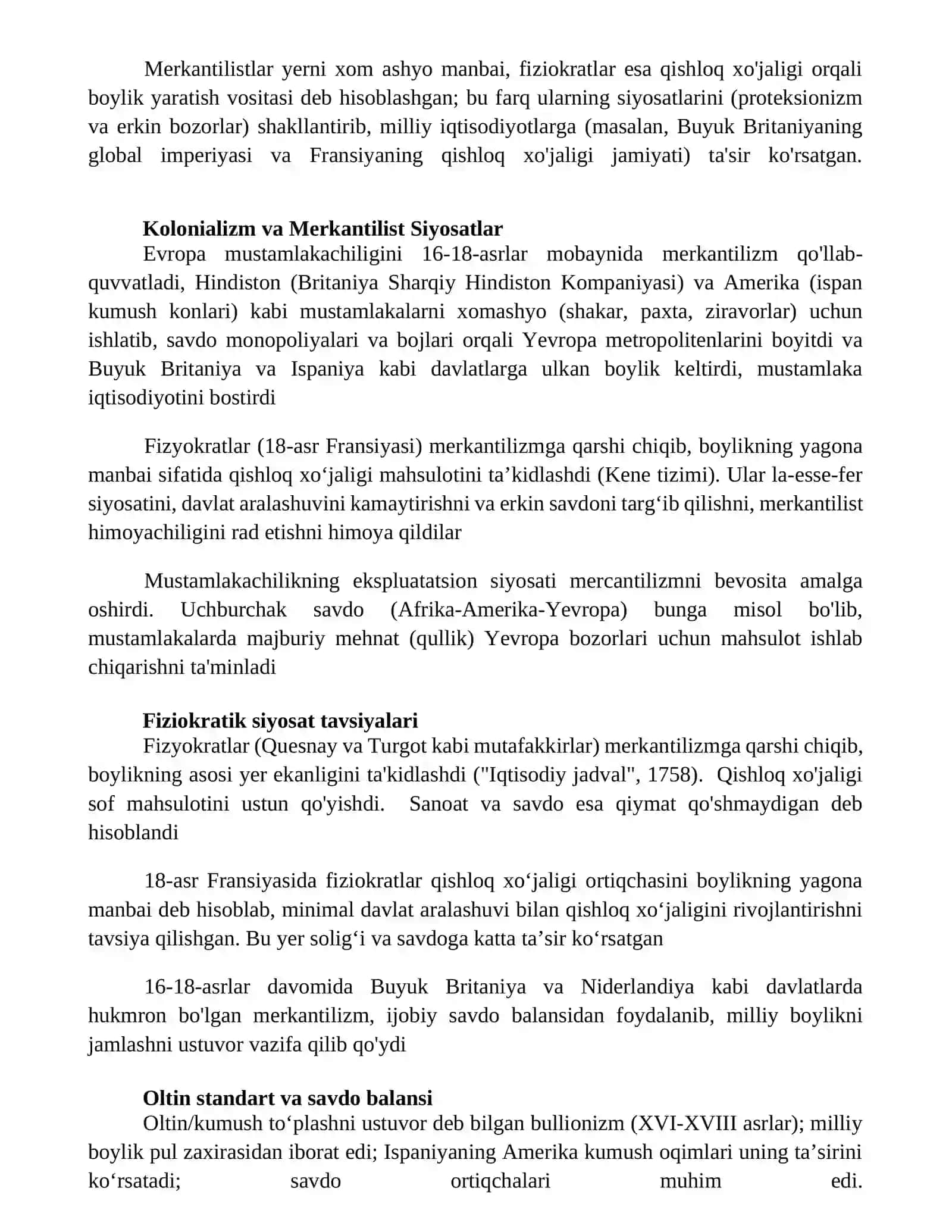 Merkantilizm va fiziokratlar iqtisodiy ta'limotlar 4