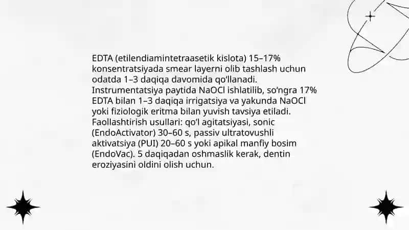 Ildiz kanallarini kengaytishda qo'llaniladigon kimyoviy moddalar va qo'llash usullari 4