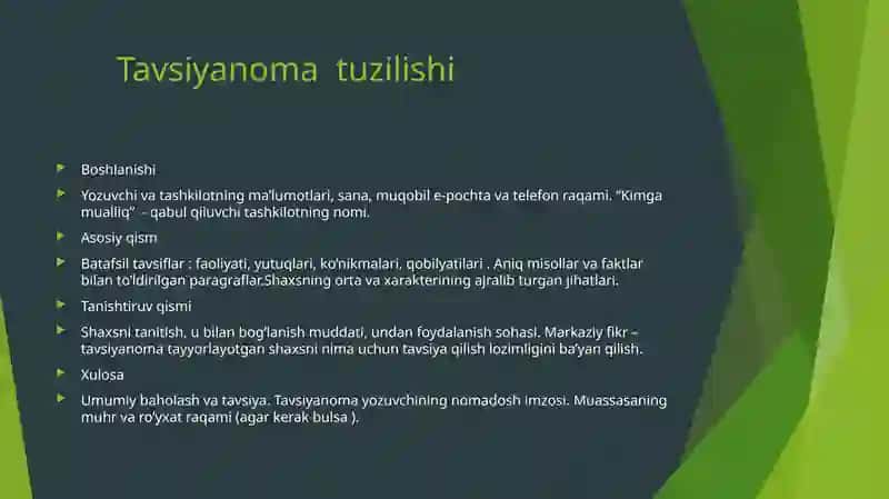 TAVSIYANOMANING YOZILISH TARTIBI 4