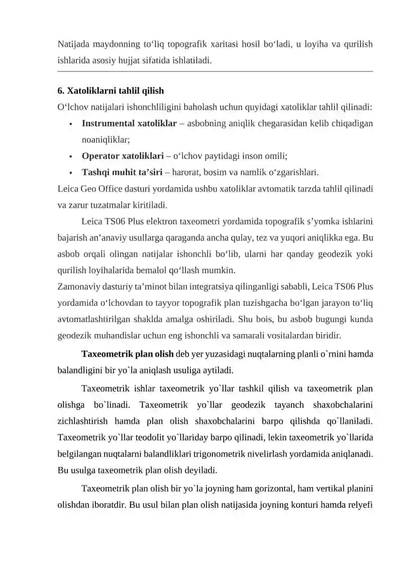 LEICA TS 06 PLUS ELECTRON TAXEOMETRIDA TOPOGRAFIK S'YOMKA ISHLARINI BAJARISH 4