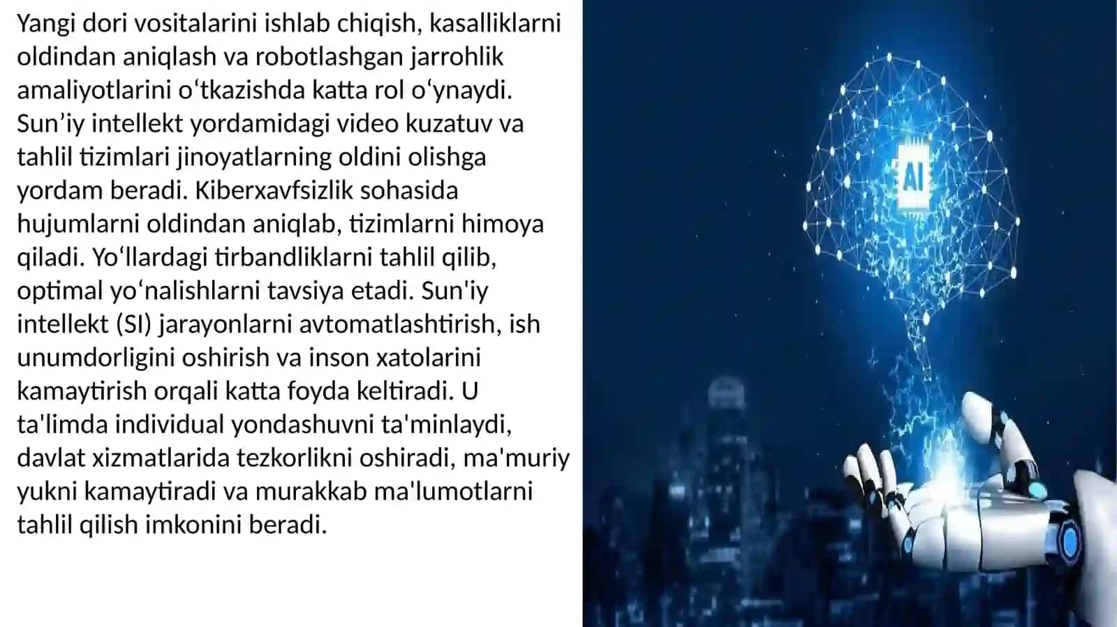 Su‘niy intelekt nifoydali zararlitomonlari 4