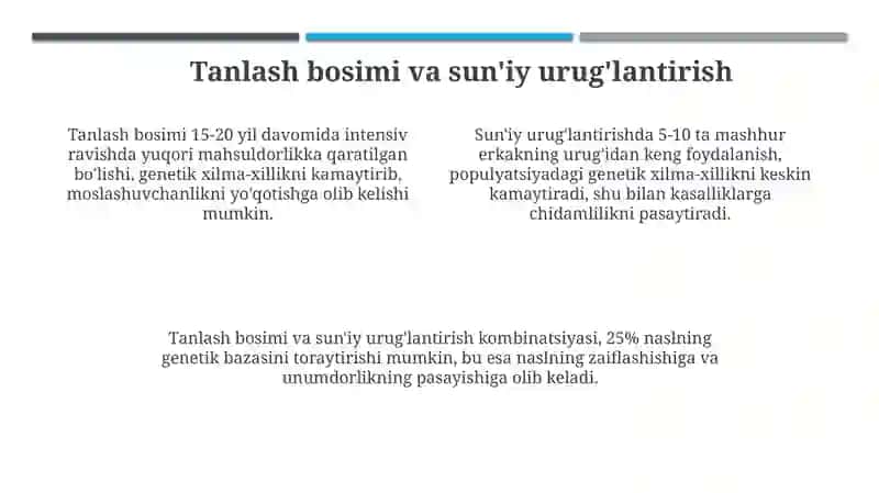 Genetik xilma-xillikning yo'qligi 4