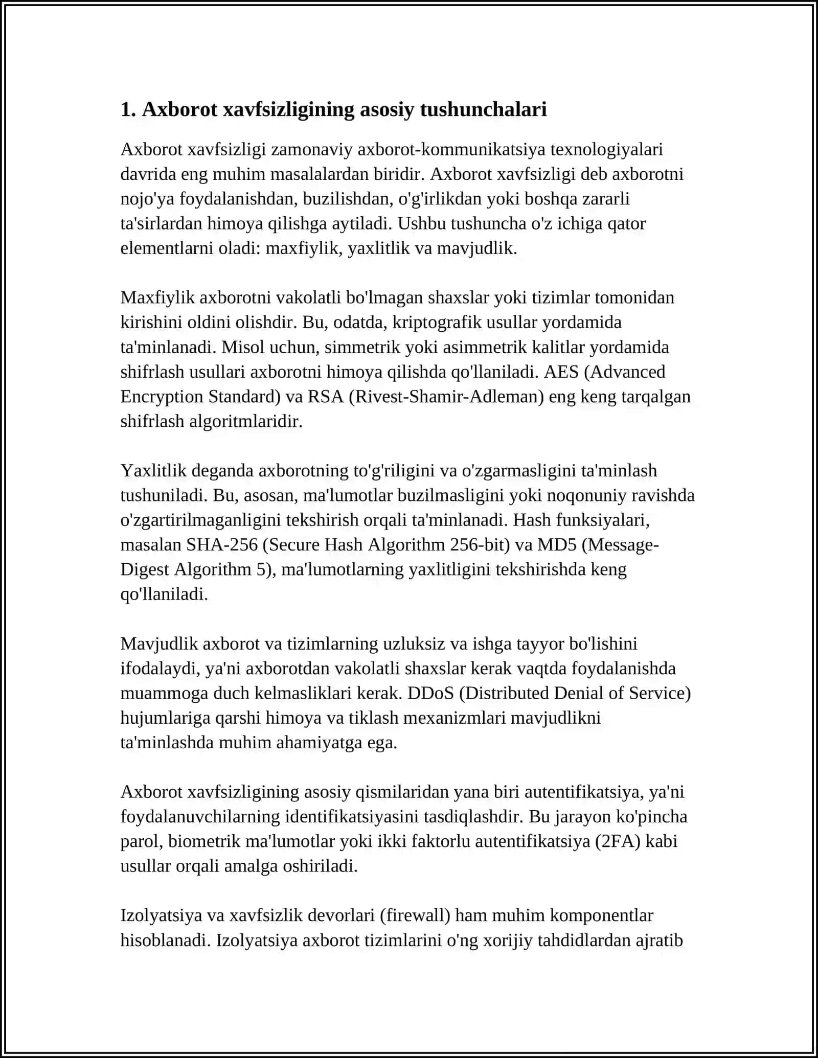 Axborot xavfsizligi tushunchasi va zarurati 4