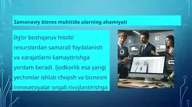 «Ilg'or boshqaruv hisobi va ijodkorlik» 4