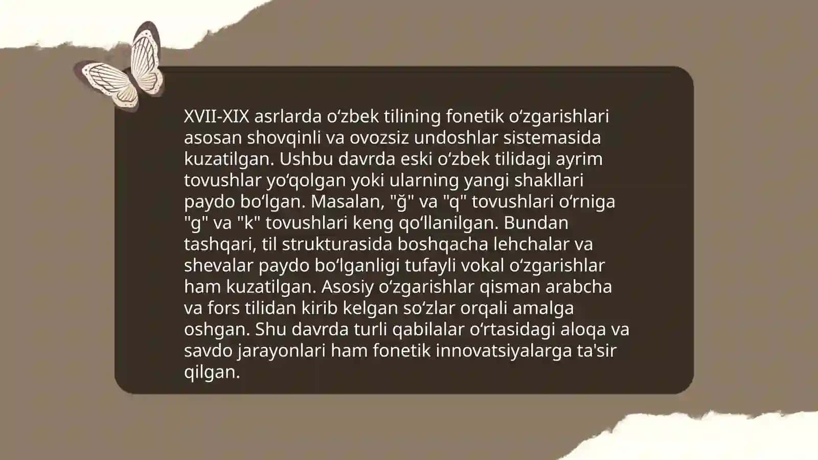 XVII-XIX asrlarda yaratilgan asarlar tili fonitikasi leksijologiyasi 4