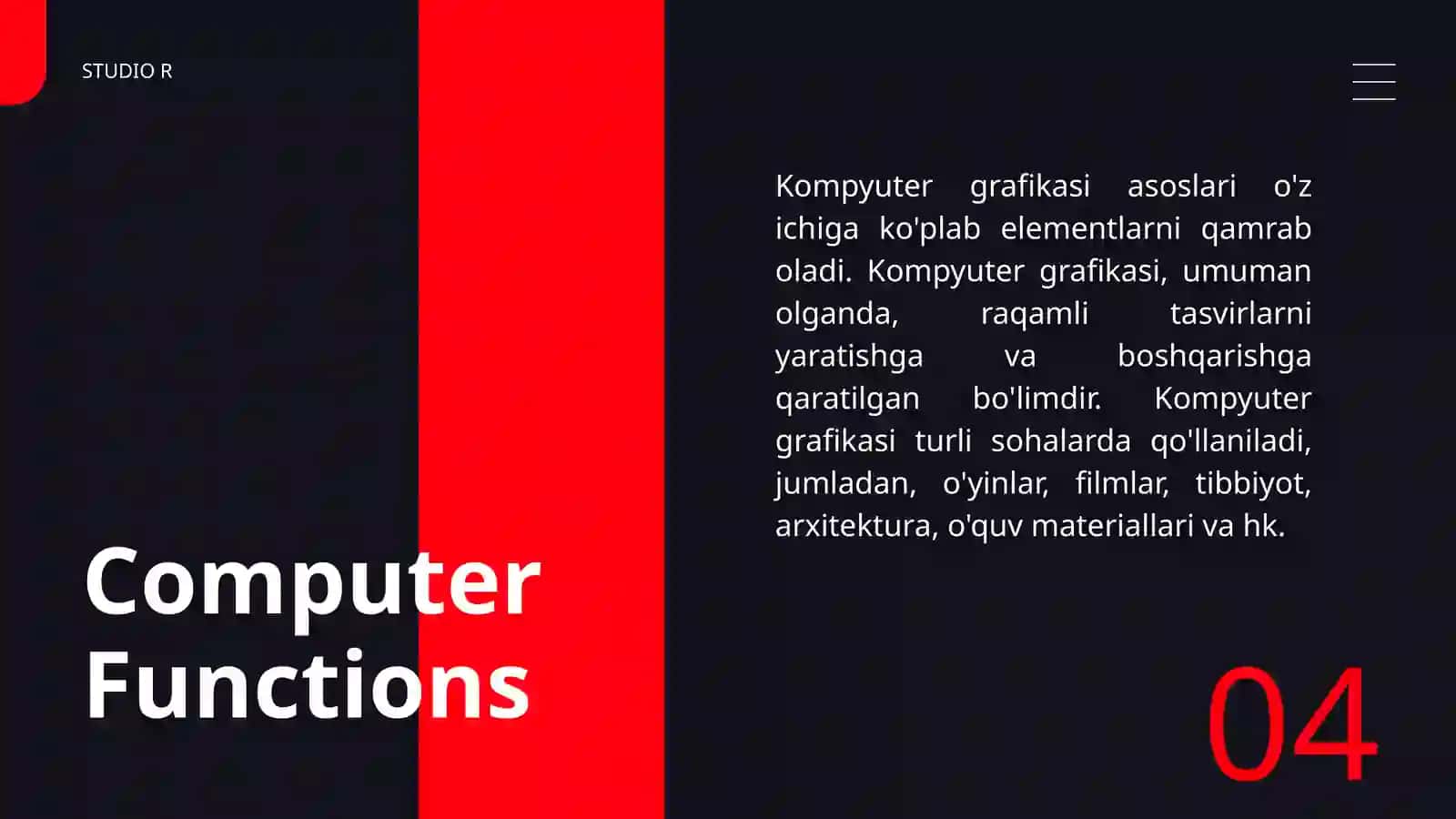 DASTURLASHDA KOMPYUTER GRAFIKASI 4