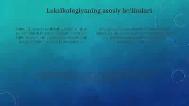 Leksikologiya va uning sohalari 4